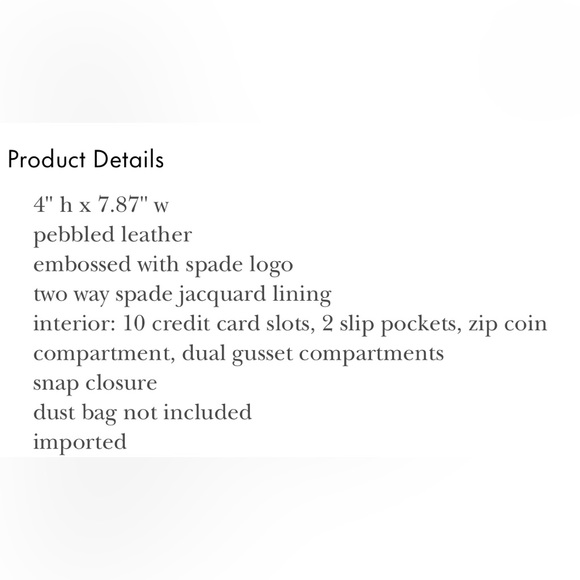 ♠️ Kate spade Marti Large Slim Flap Wallet - Picture 4 of 7